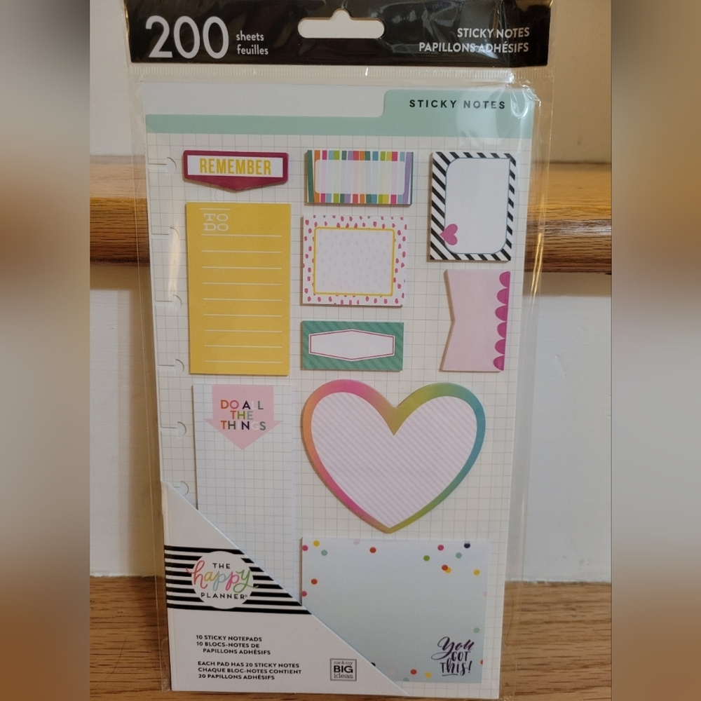 The Happy Planner Rainbow Heart & Assorted Sticky Note Set